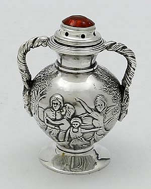 Edwardian English silver perfume vinaigrette London 1909